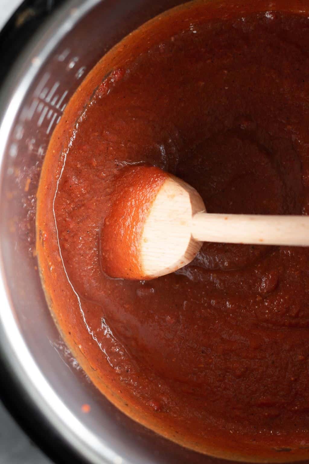 enchilada sauce in the Instant Pot
