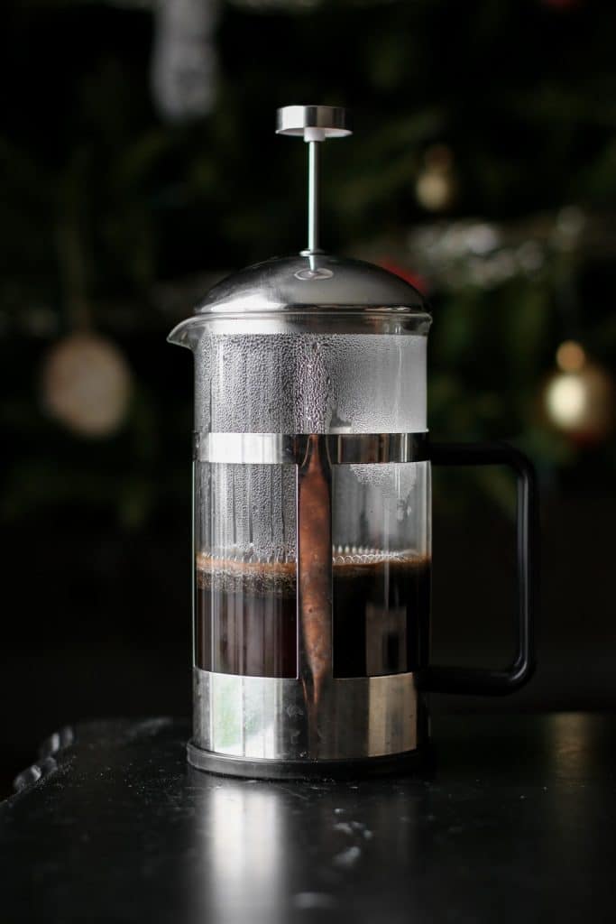french press with coffee