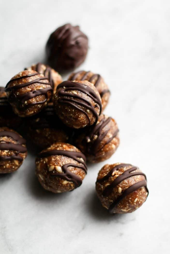 Healthy Peanut Butter Crunch Balls | Unsweetened Caroline