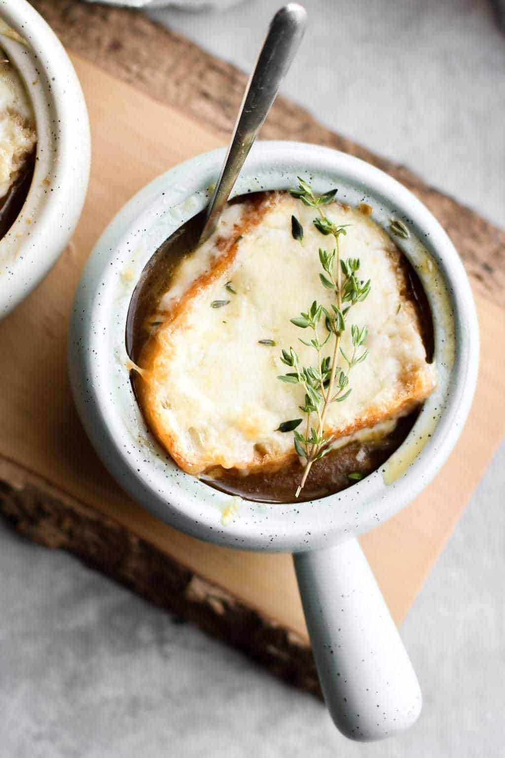 Vegetarian French Onion Soup | Unsweetened Caroline