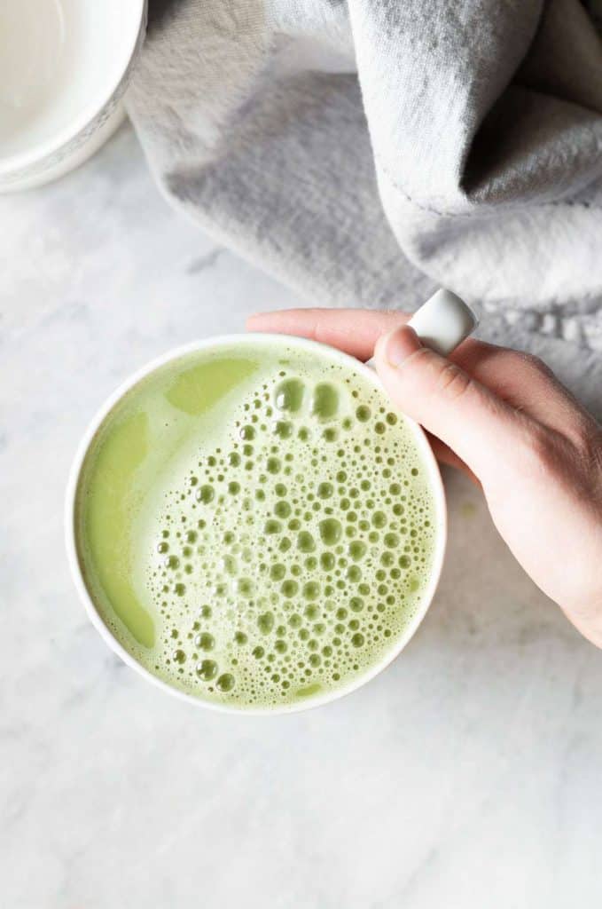 coconut blender matcha in a cup