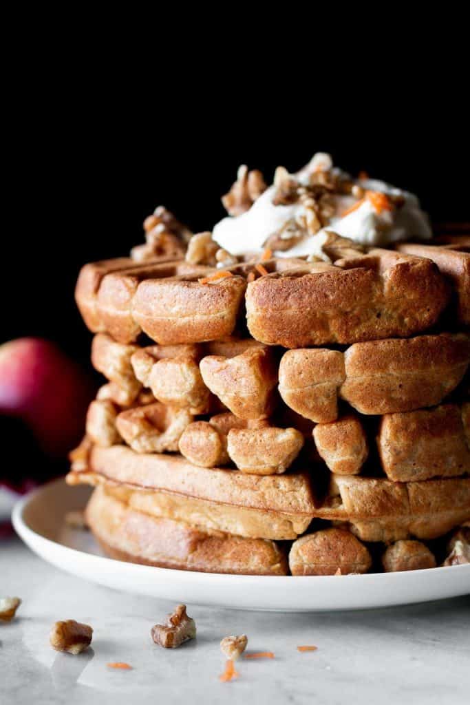 carrot cake waffles closeup