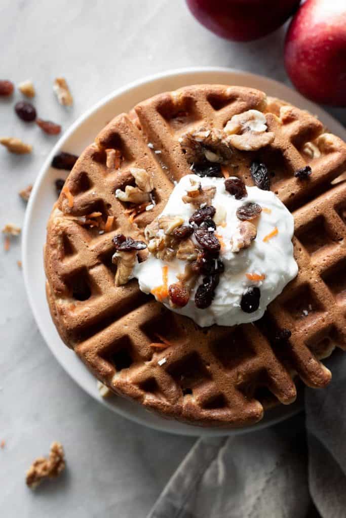 waffles with coconut cream