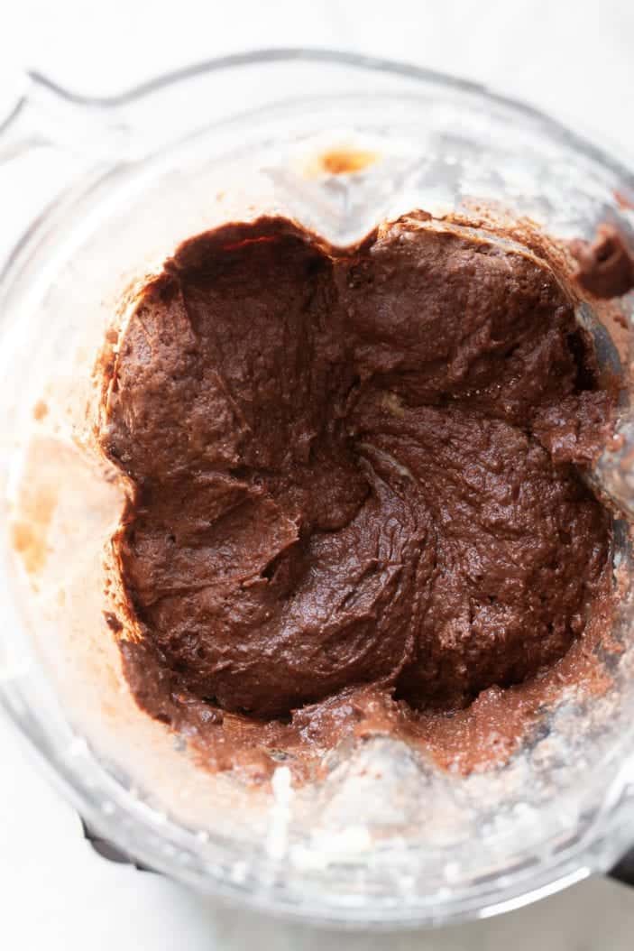 brownie mixture in blender