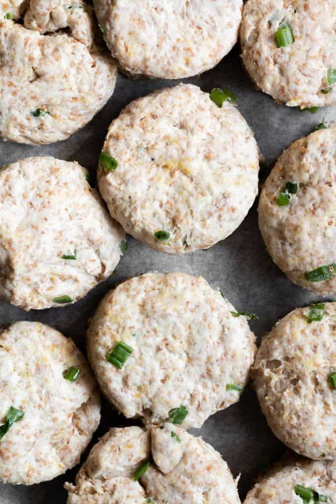 Vegan Biscuits with Scallions unbaked