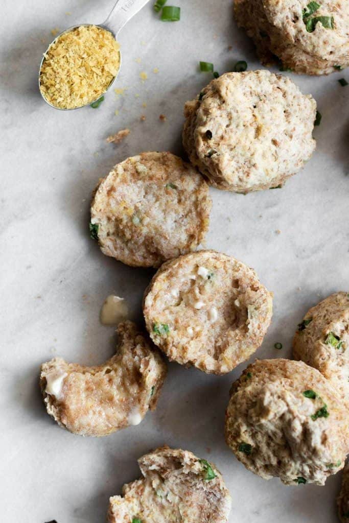 Vegan Biscuits with Scallions with butter