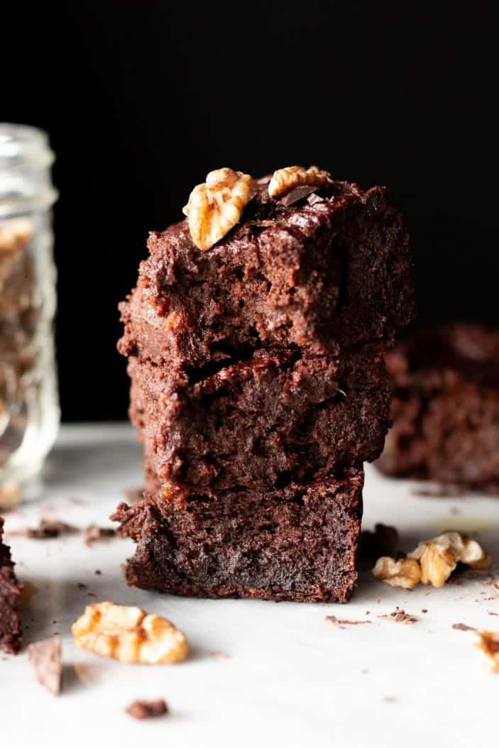 stacked brownies