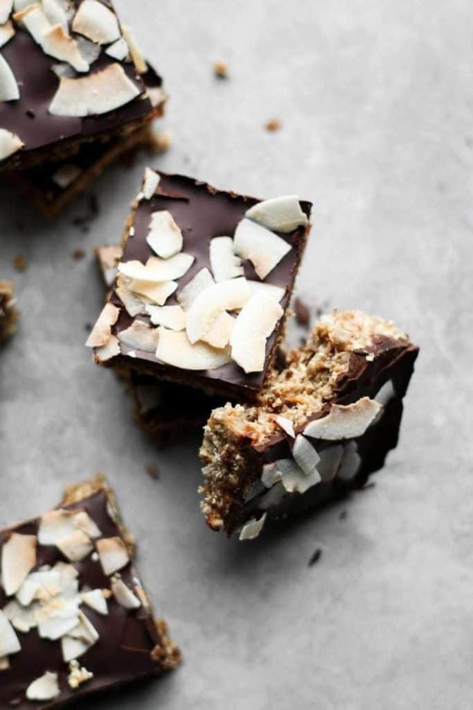 chocolate coconut oat bars