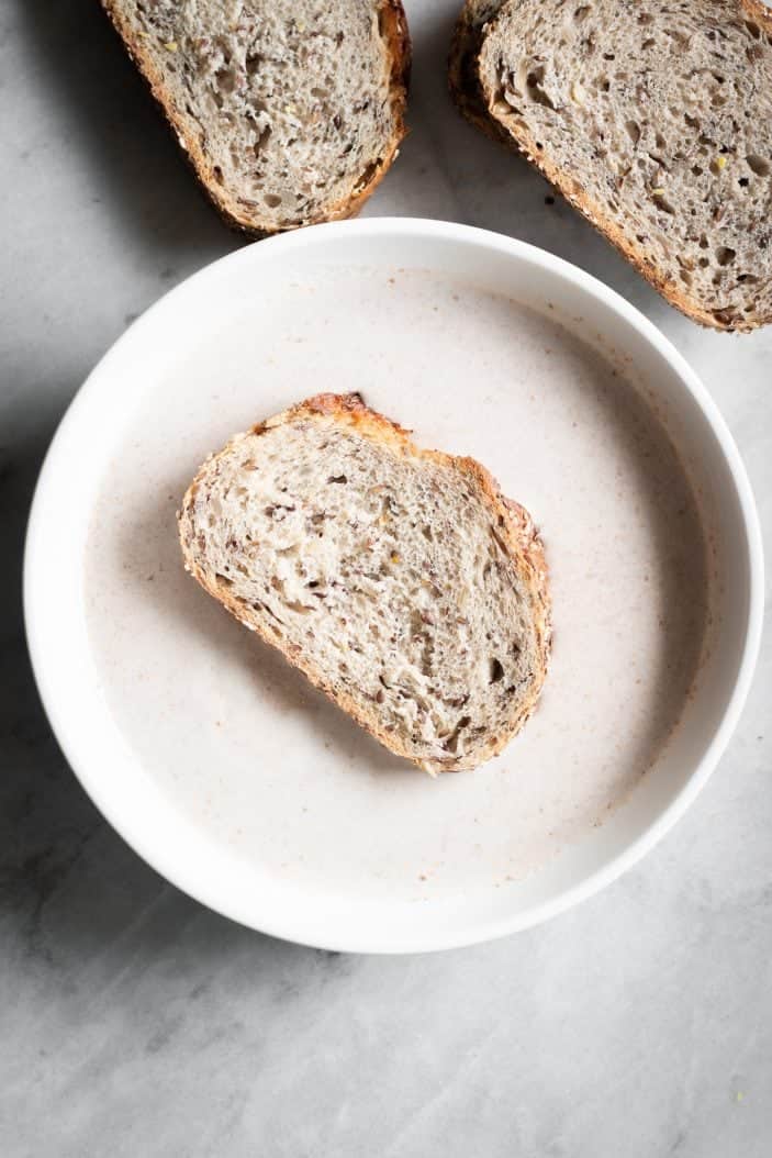 bread dipped in french toast mixture