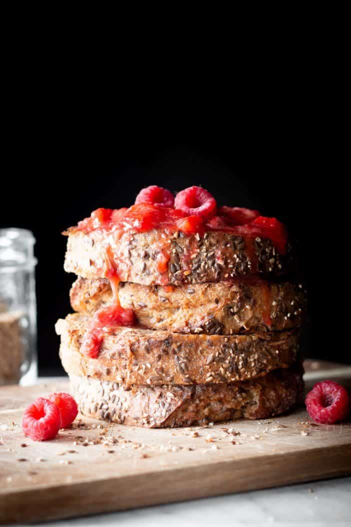 french toast with raspberries