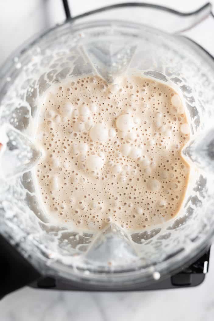 ice cream mixture in a blender