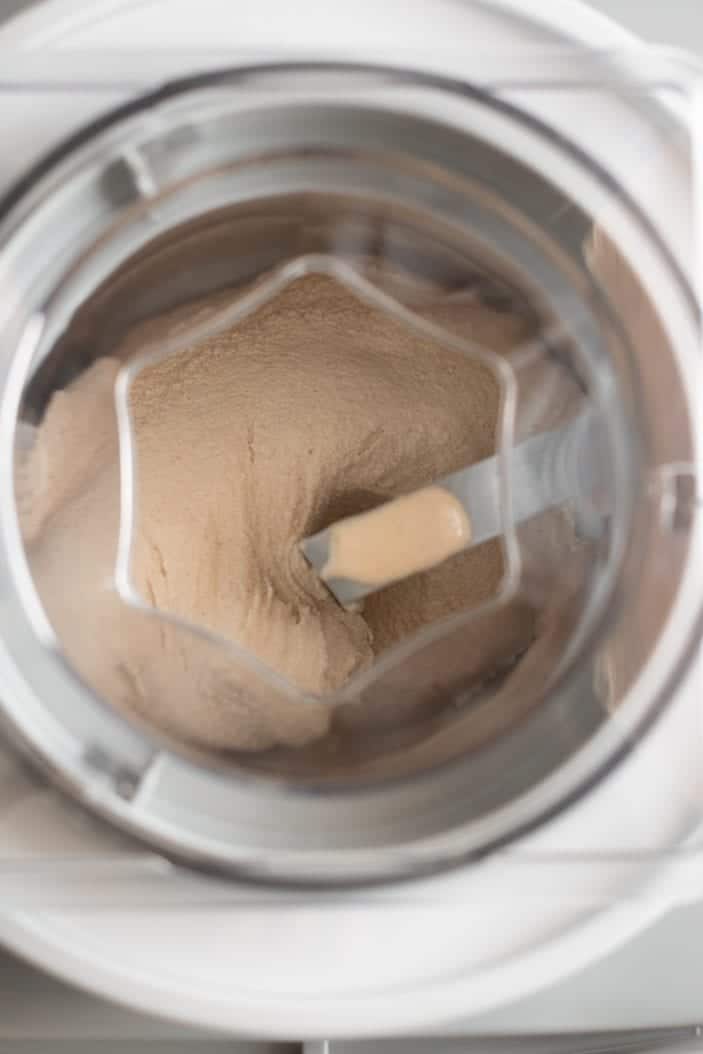 ice cream in an ice cream maker