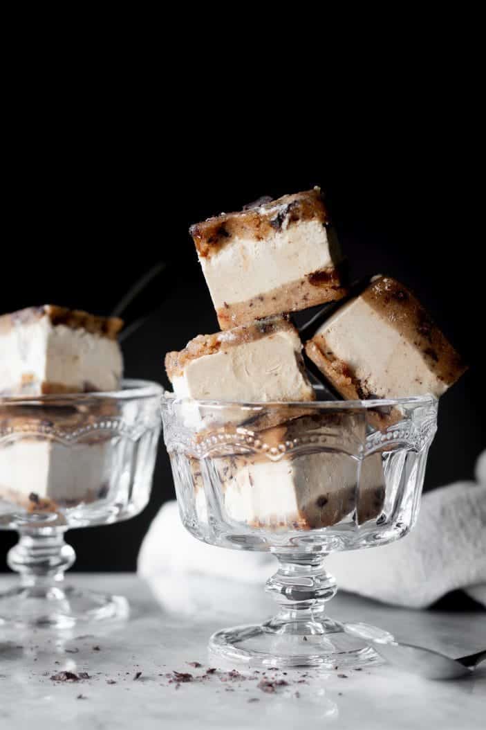 ice cream sandwiches in glasses