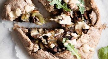 Rustic Leek & Mushroom Galette with Cashew Cream