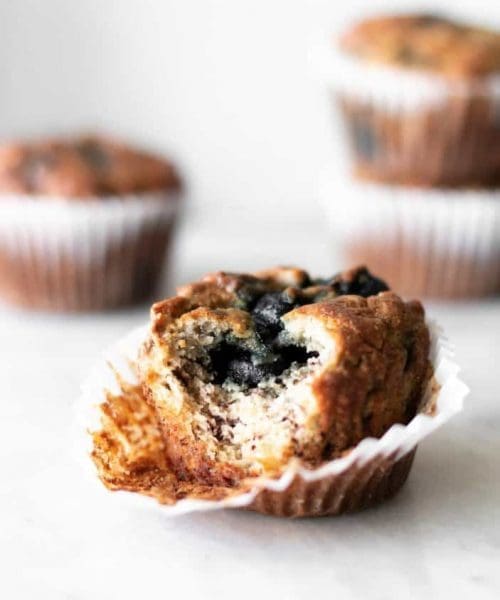 blueberry banana almond flour muffin