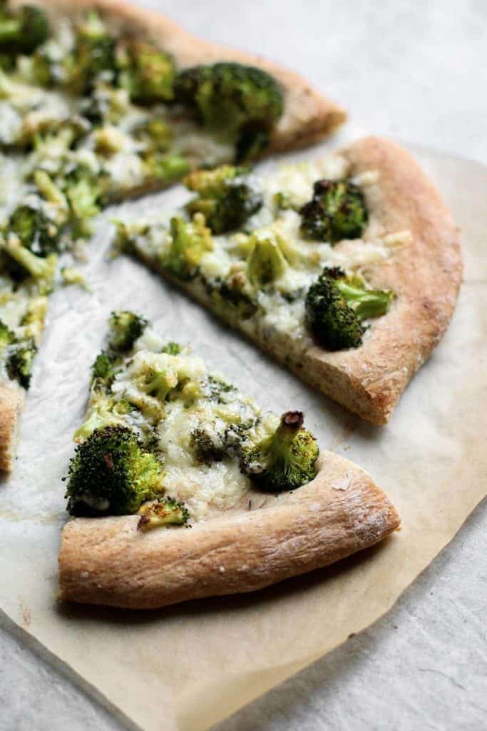 Whole Wheat Broccoli Cheddar Pizza slice