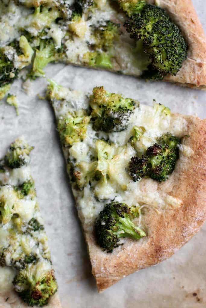 slice of broccoli cheddar pizza