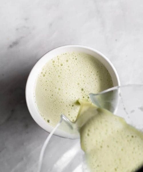 matcha poured in cup