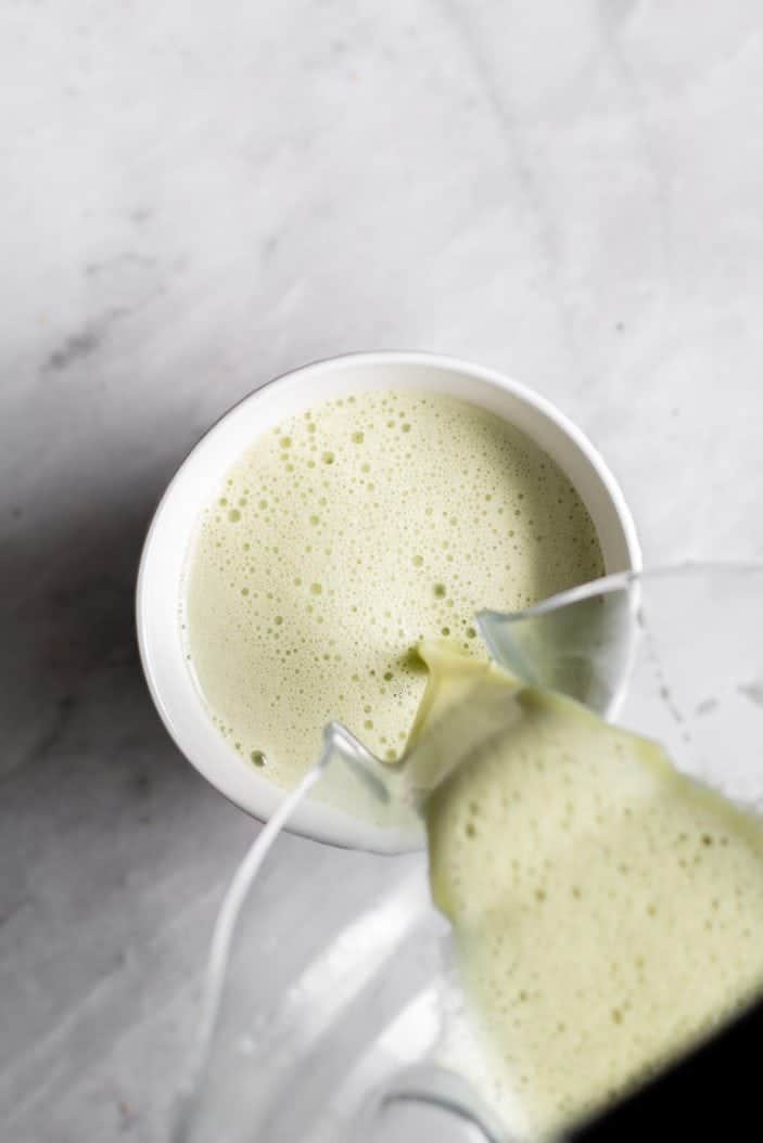 matcha poured in cup