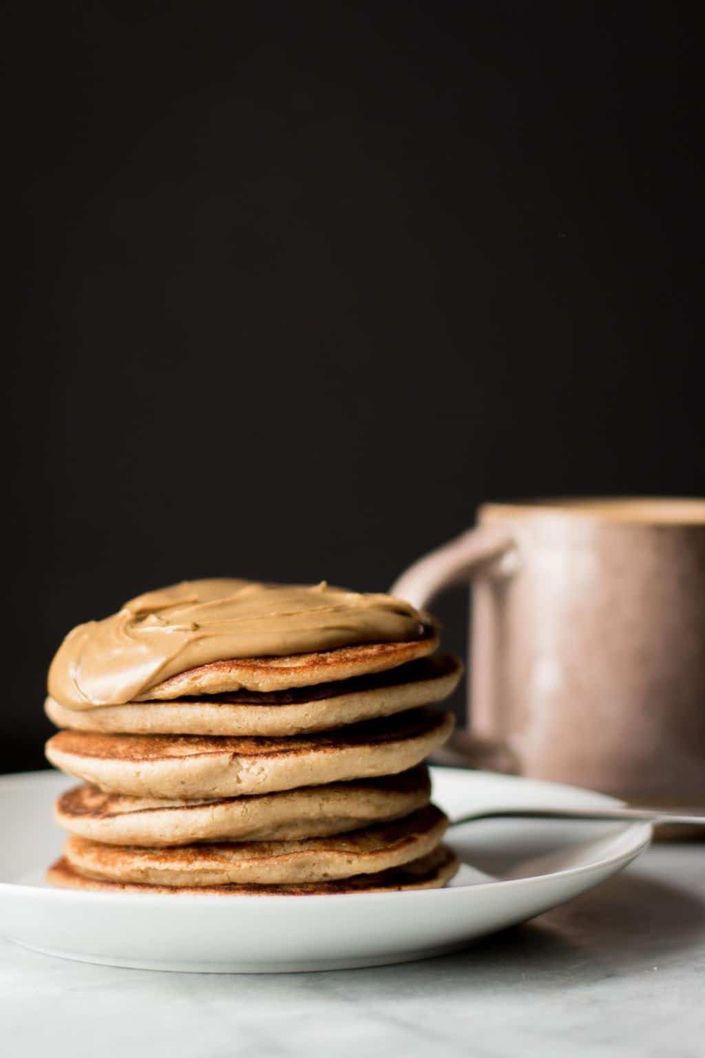 stack of banana Oatmeal Blender Pancakes