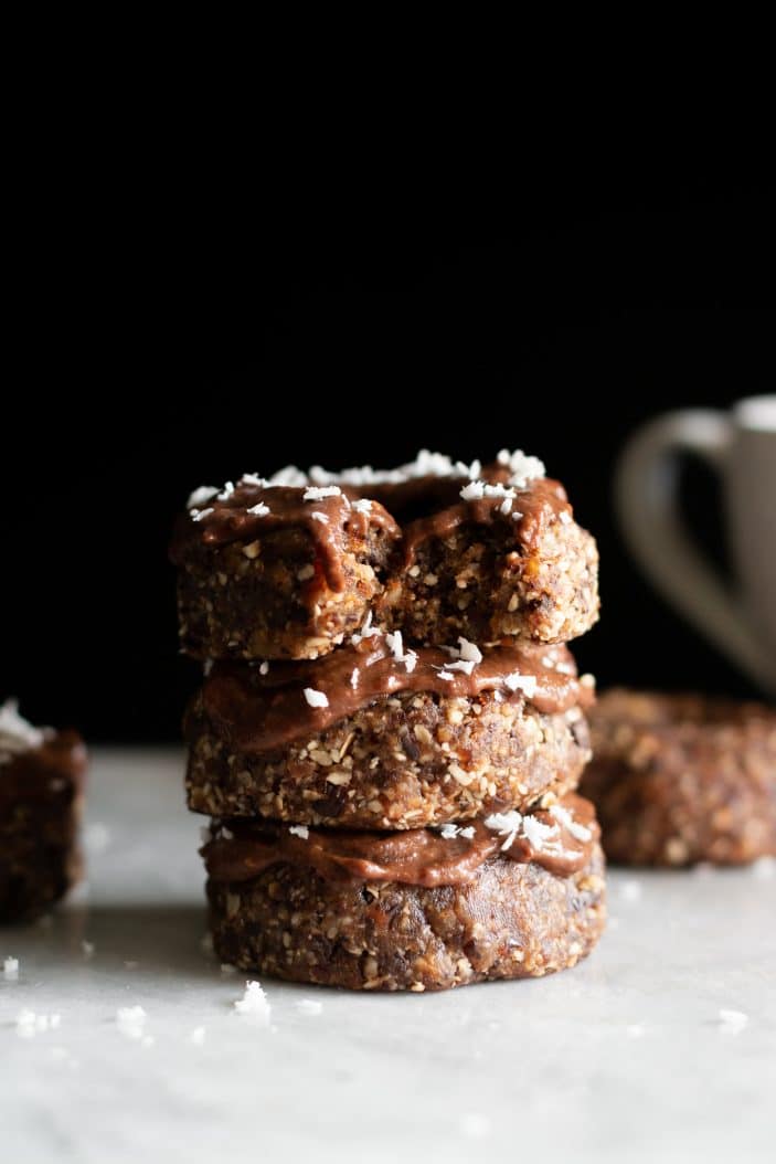 No-Bake Mocha Donuts from the side