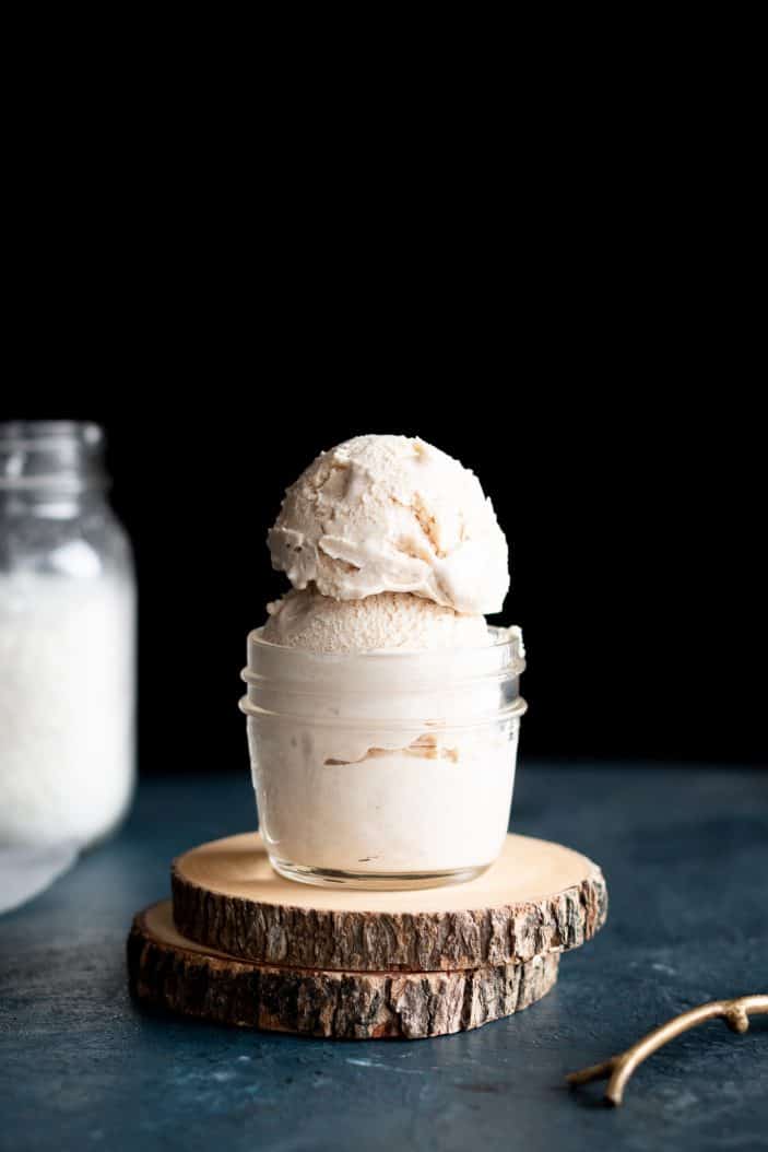 ice cream in a jar from the side