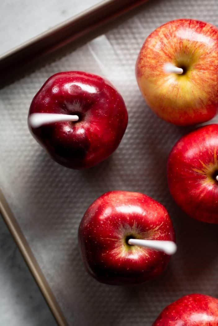 apples with stick