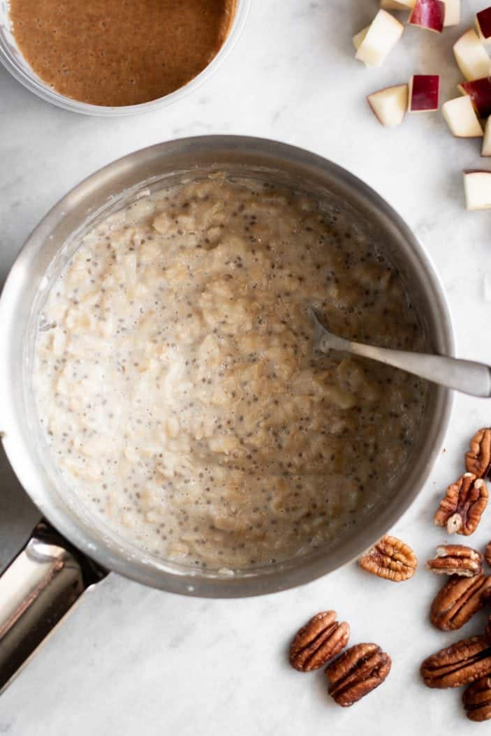 oatmeal in a saucepan