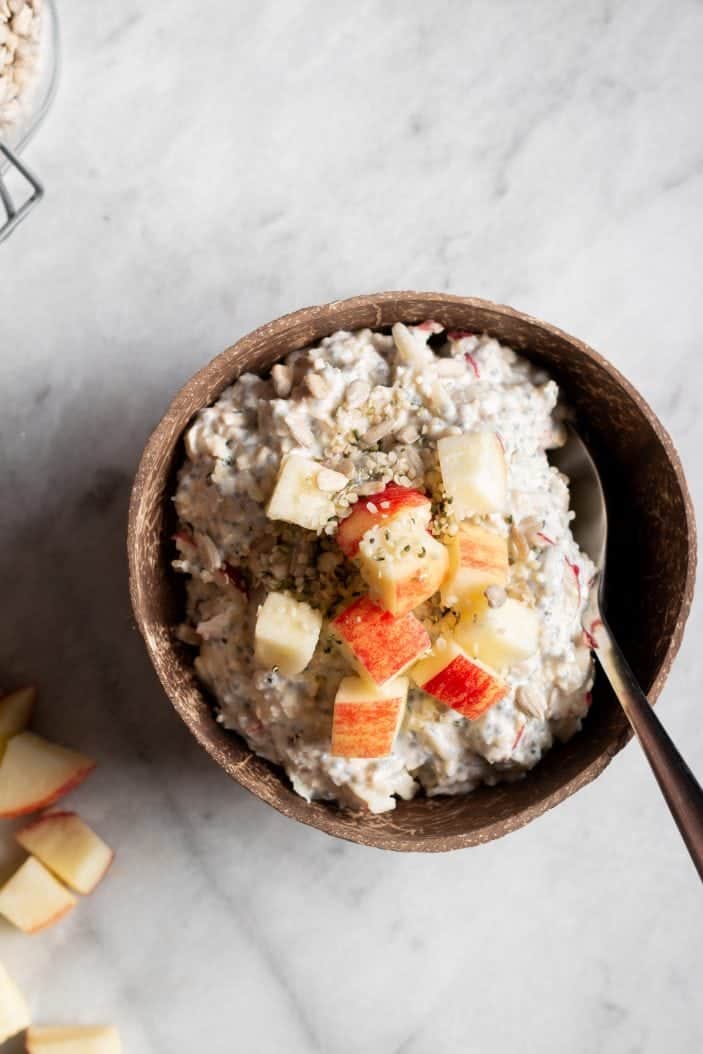 apple muesli with apples in a bowl