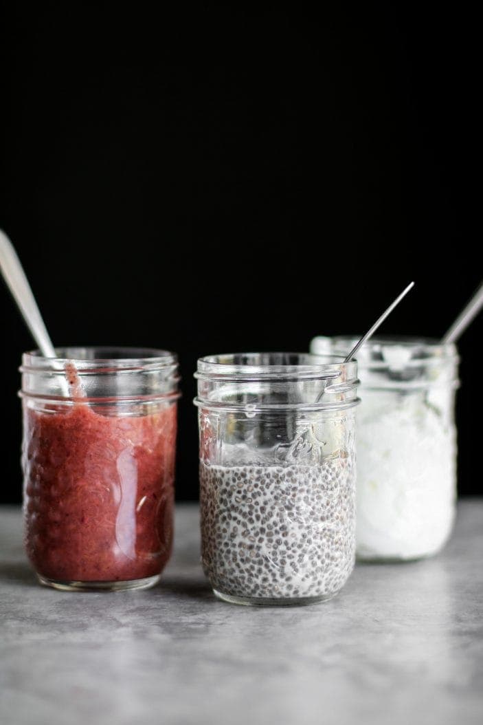 Strawberry Rhubarb & Yogurt Chia Parfait