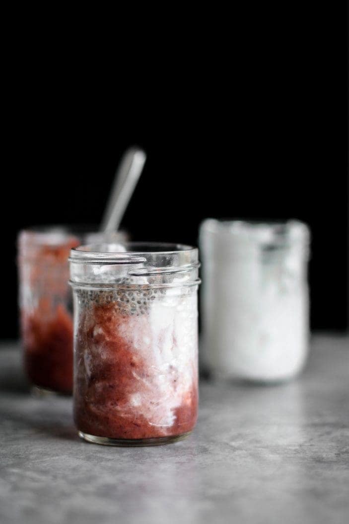 Strawberry Rhubarb & Yogurt Chia Parfait