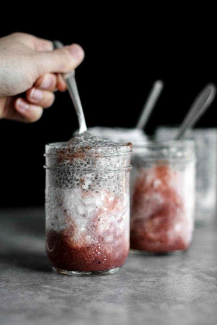 Strawberry Rhubarb & Yogurt Chia Parfait