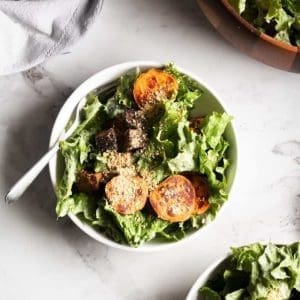 Caesar salad in bowls