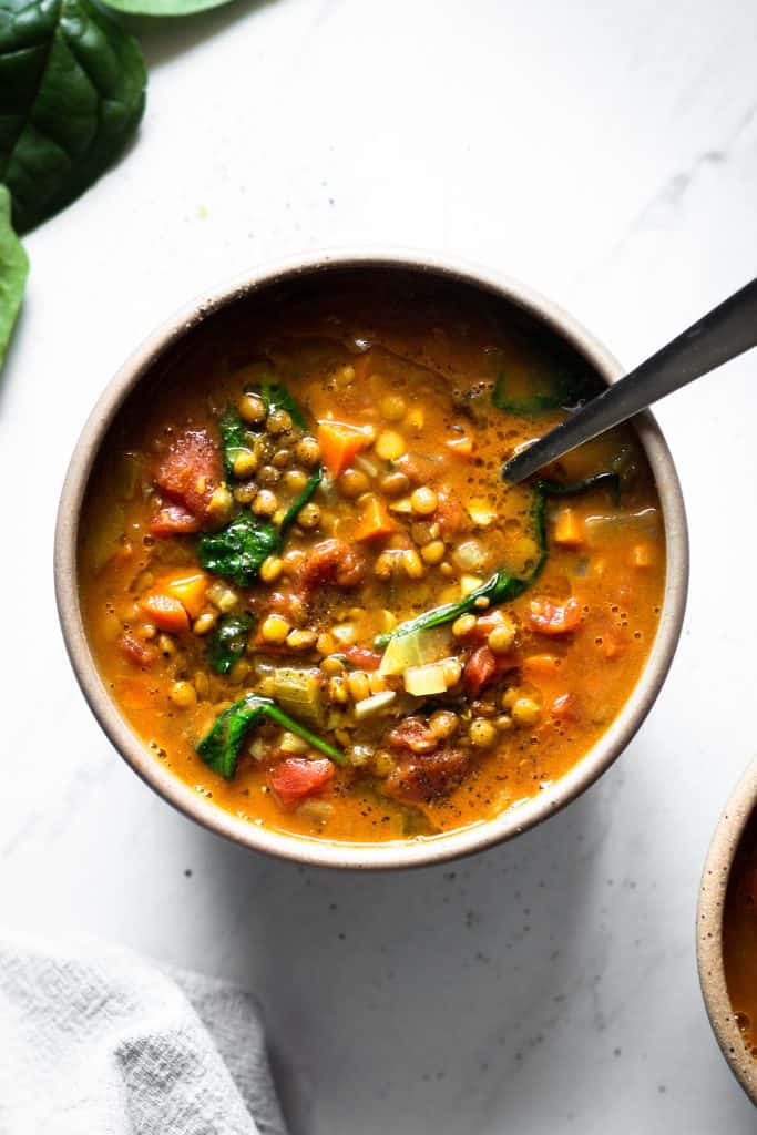 lentil soup in bowl