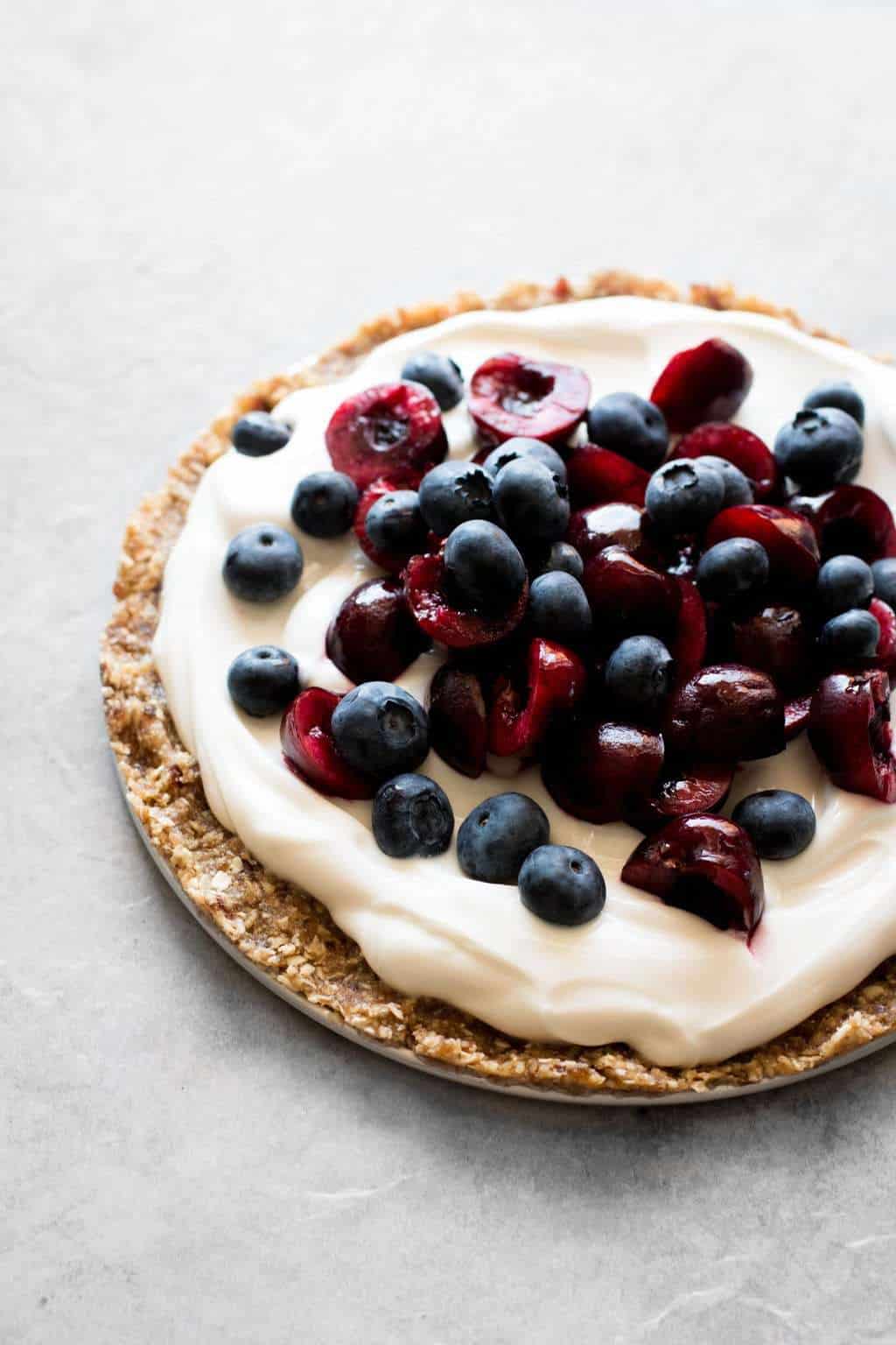 No-Bake Cherry Yogurt Tart