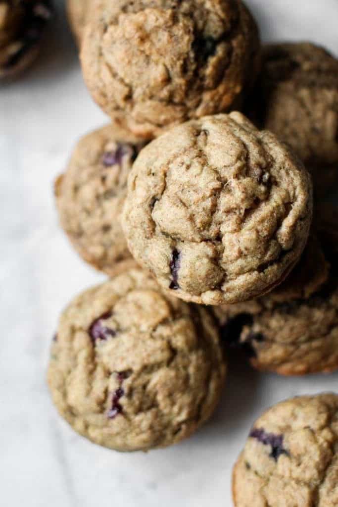 blueberry muffins from the top