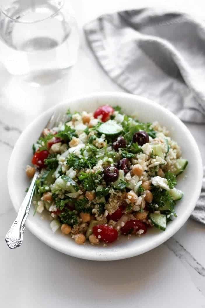 Greek Quinoa & Chickpea Salad - Nourished