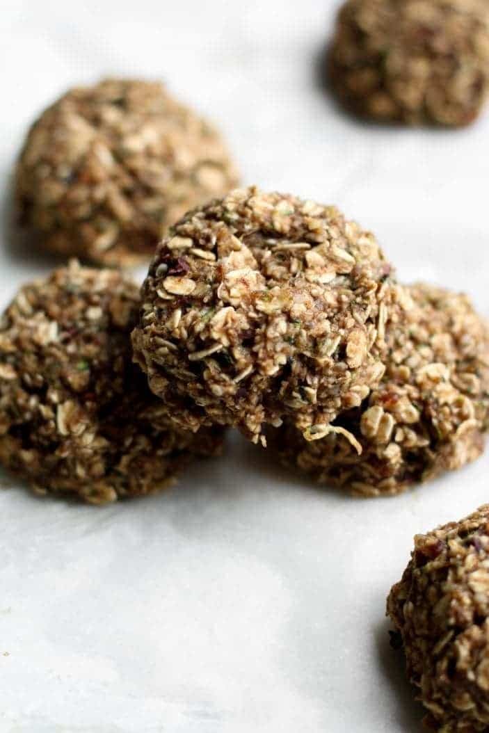 oatmeal zucchini cookies from the top