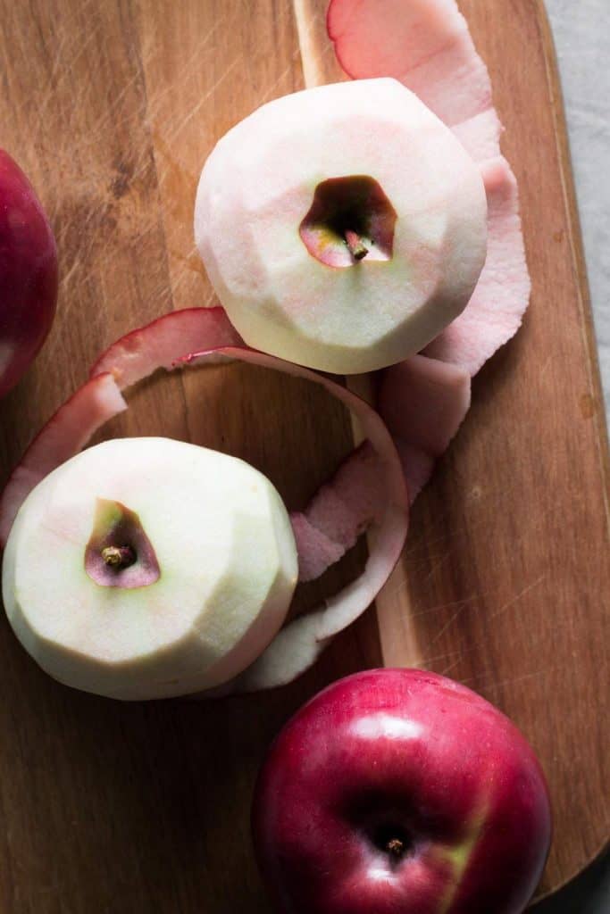 peeled apples