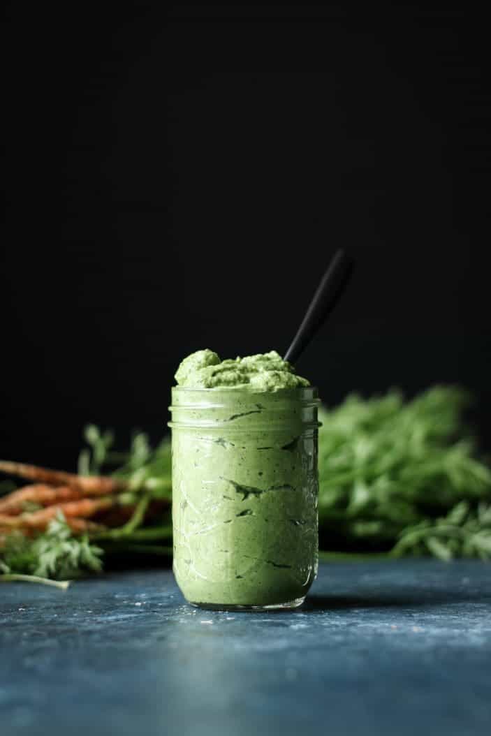 Creamy Carrot Top Avocado Sauce