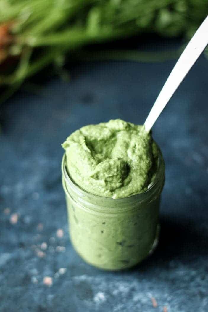 Creamy Carrot Top Avocado Sauce