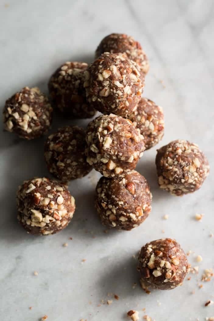 Pecan Pumpkin Spiced Date Bites in a pile