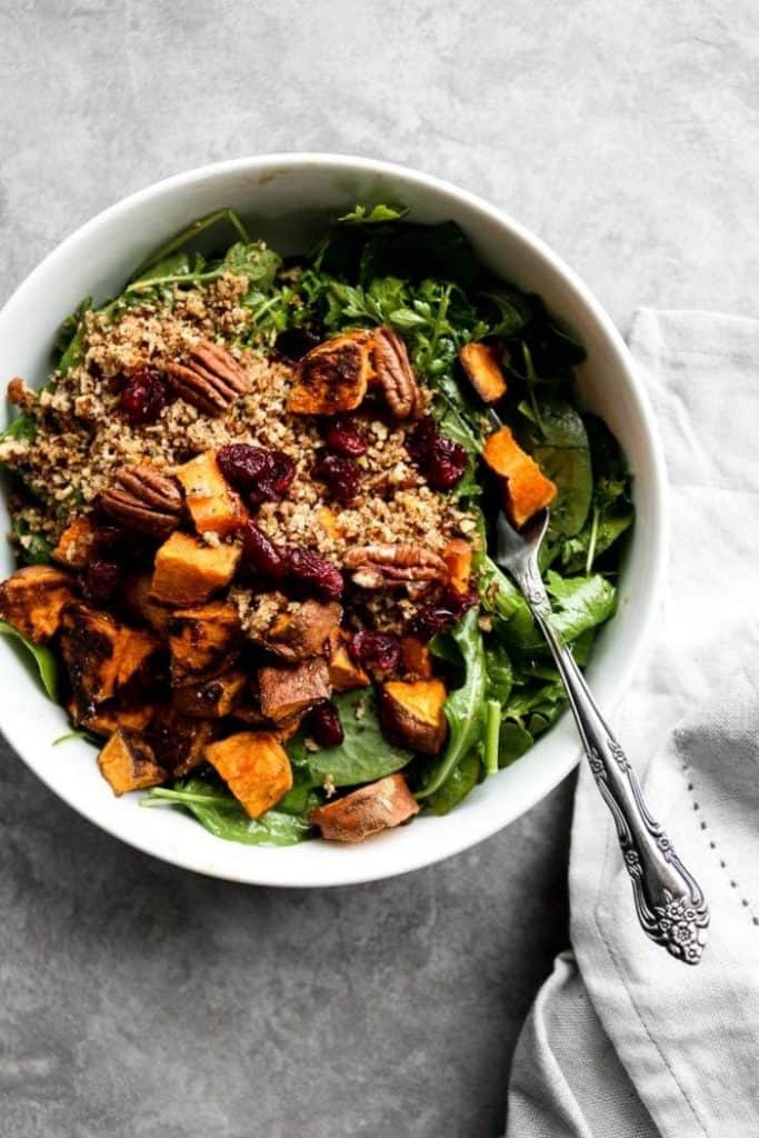 sweet potato and toasted bread salad
