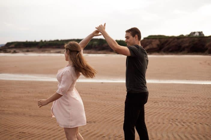 couple dancing - engagement photos