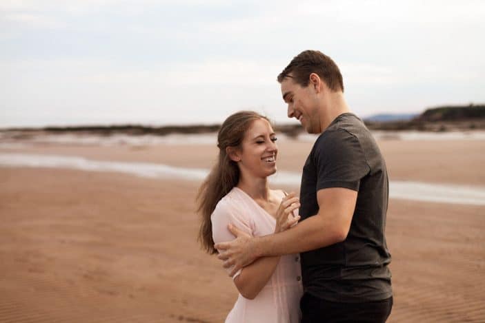 Our Engagement Photos - couple laughing