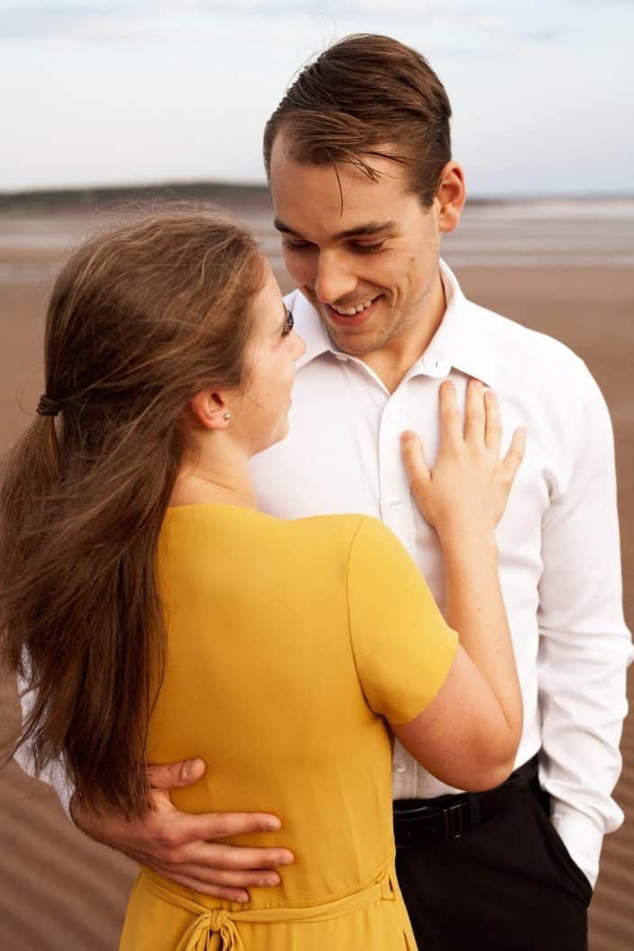 couple laughing - engagement photos
