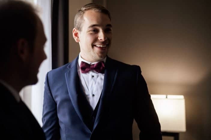 groom smiling