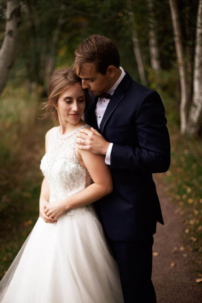 bride and groom together