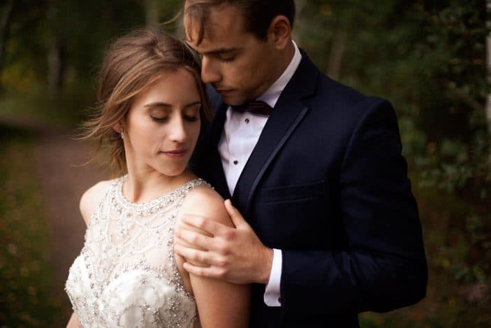 bride and groom together