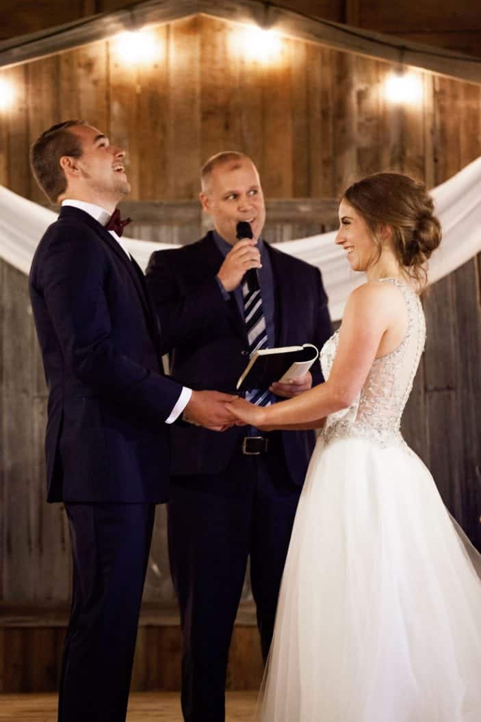 bride and groom getting married